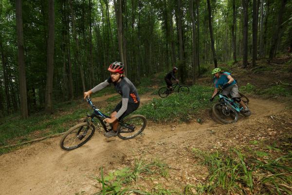 Mountainbiken auf den Trails im Wienerwald