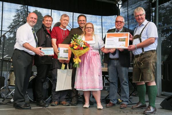 Wiesenmeister 2017: Astrid Steiner im Bild mit LAbg. Bgm. Josef Balber (Altenmarkt), Dr. Herbert Greisberger (BPWW), Dr. Josef Greimler (Uni Wien), DI Alexander Mrkvicka (MA49), Bgm. DI Ludwig Köck (Alland), LAbg. Bgm. Christoph Kainz (Pfaffstätten)