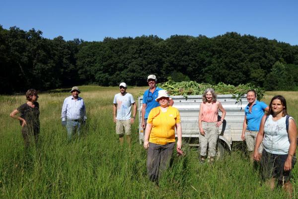 Wandergruppe zur Hohenauerwiese