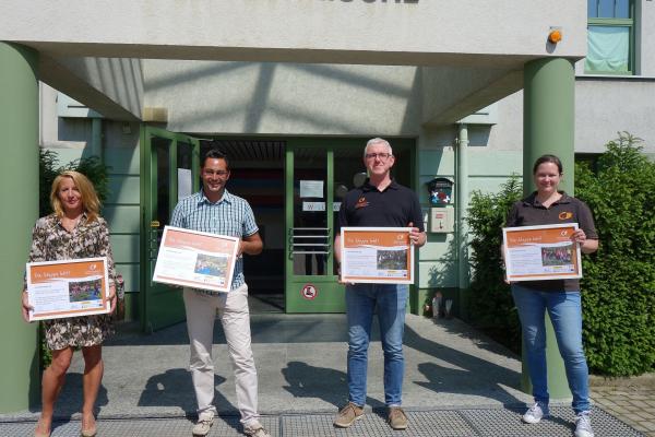 Direktorin Kathrin Bortolotti, Bürgermeister Daniel Pongratz, Biosphärenpark-Direktor Andreas Weiß und Biosphärenpark-Projektleiterin Johanna Scheiblhofer