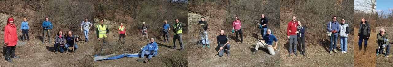 Gruppenfoto Freiwillige bei der Landschaftspflege