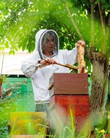 Imkerin bei der Arbeit
