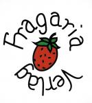 Logo Fragaria Verlag: Erdbeere mit Schriftzug