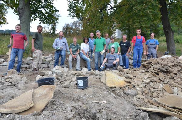 KursteilnehmerInnen Trockensteinmauer Kurs September 2016