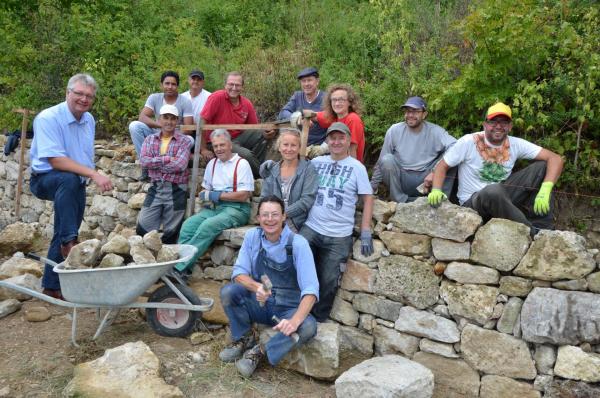 TeilnehmerInnen Trockensteinmauerkurs 2016 in Pfaffstätten