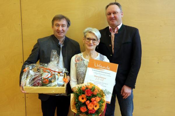 Biosphärenpark Direktor Dr. Herbert Greisberger, Helga Eichwalder-Gabler, Bürgermeister DI Christoph Prinz