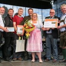 Wiesenmeister 2017: Astrid Steiner im Bild mit LAbg. Bgm. Josef Balber (Altenmarkt), Dr. Herbert Greisberger (BPWW), Dr. Josef Greimler (Uni Wien), DI Alexander Mrkvicka (MA49), Bgm. DI Ludwig Köck (Alland), LAbg. Bgm. Christoph Kainz (Pfaffstätten)