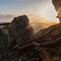 Berge im Sonnenlicht